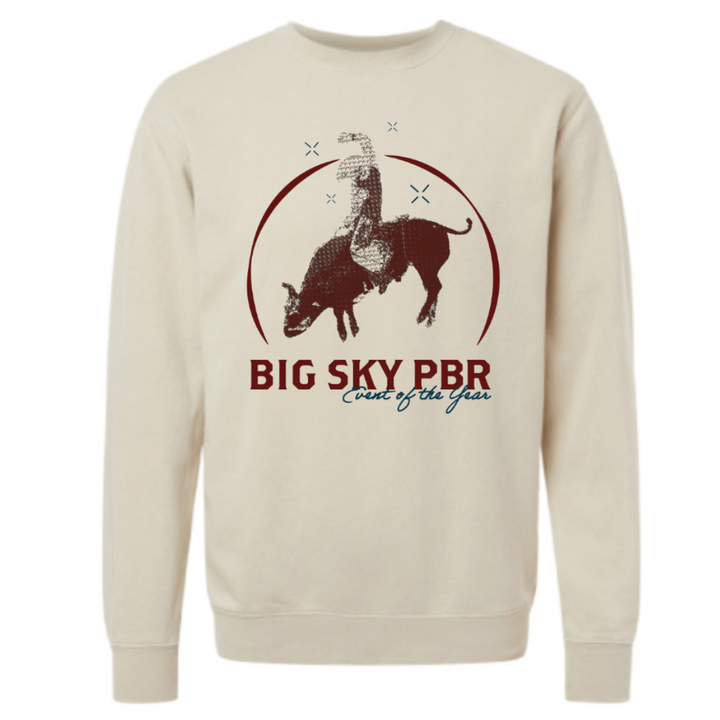 Big Sky PBR 2023 Cream Crewneck Pullover